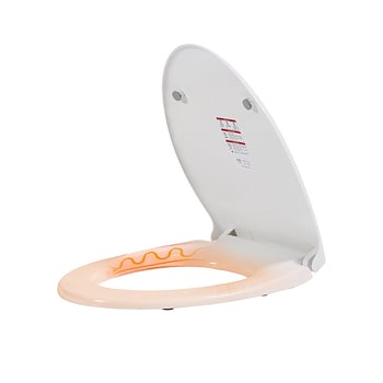 Inteligentný vykurovaný kryt na toaletu s automatickým vekom, tvar U a V, PP panel, nastaviteľná vzdialenosť montážnych otvorov 40–190 mm