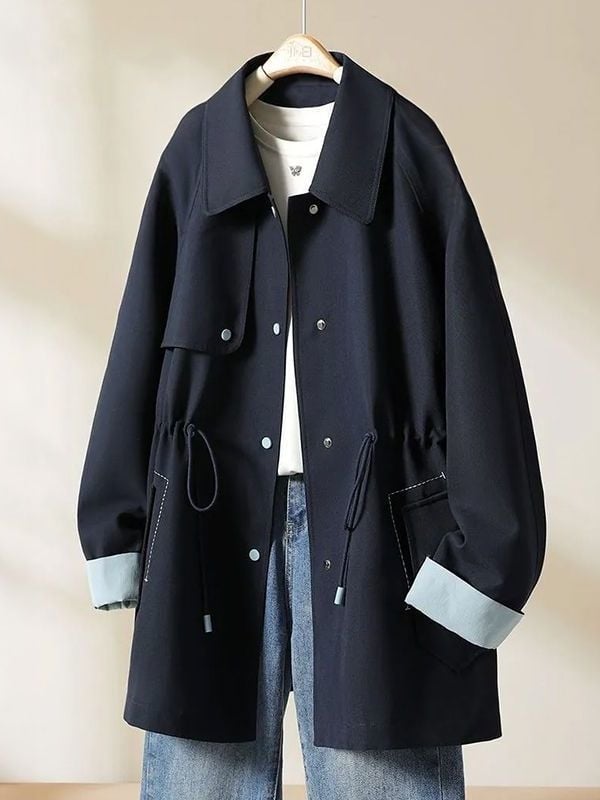 Яке без ръкави с поло яка, силует А-линия, Ultra-Short дължина, плат Cotton Blend, средна дебелина