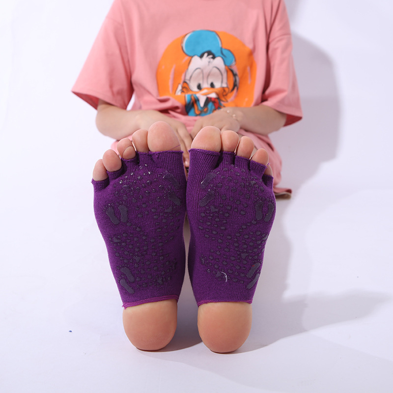 Čarape za jogu s pet prstiju od pamuka, unisex, srednje debljine, prozračne
