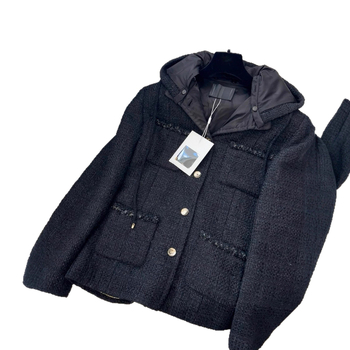 Jachetă damă cu glugă din bumbac, model 3D, croială lejeră, mâneci lungi