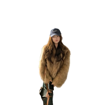 Яке, френски Хепбърн стил, екологично чиста изкуствена козина, свободен силует, поло яка, три копчета, Зима 2025