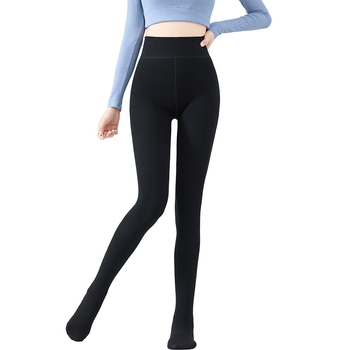 Colanți cu picioare; talie înaltă, căptușiți cu fleece, control al taliei, calzi, material viscose