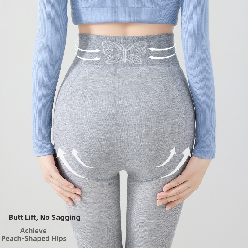 Colanți cu picioare; talie înaltă, căptușiți cu fleece, control al taliei, calzi, material viscose