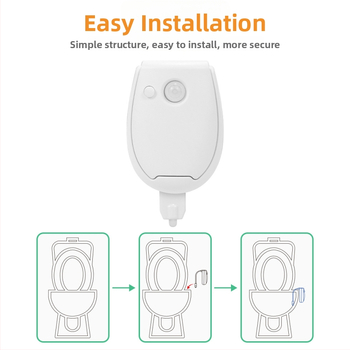 Тоалетна нощна лампа със сензор за движение, 5V захранване от батерия, PC абажур