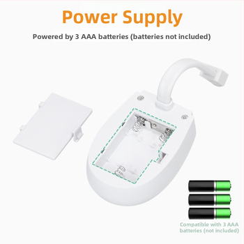 Тоалетна нощна лампа със сензор за движение, 5V захранване от батерия, PC абажур