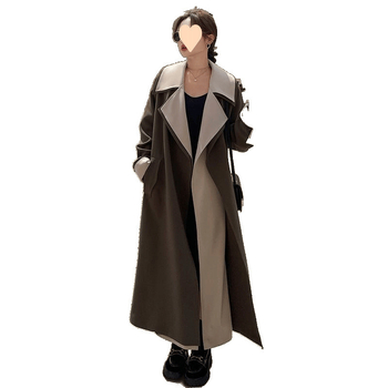 Palton lung pentru femei - inspirație Hepburn, stil coreean, cu dantele și nasturi, eleganță urbană, iarna 2022