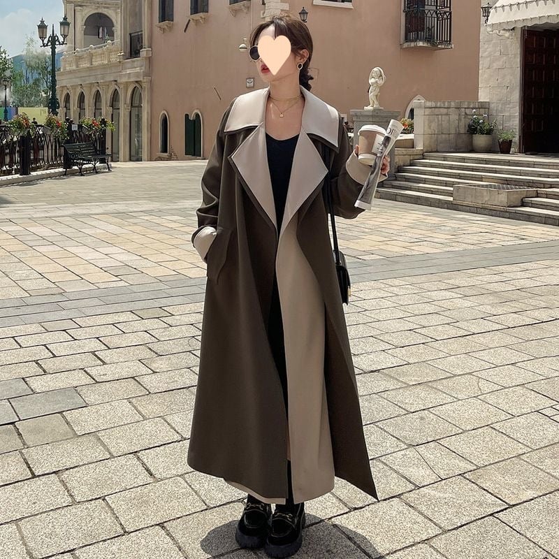 Palton lung pentru femei - inspirație Hepburn, stil coreean, cu dantele și nasturi, eleganță urbană, iarna 2022