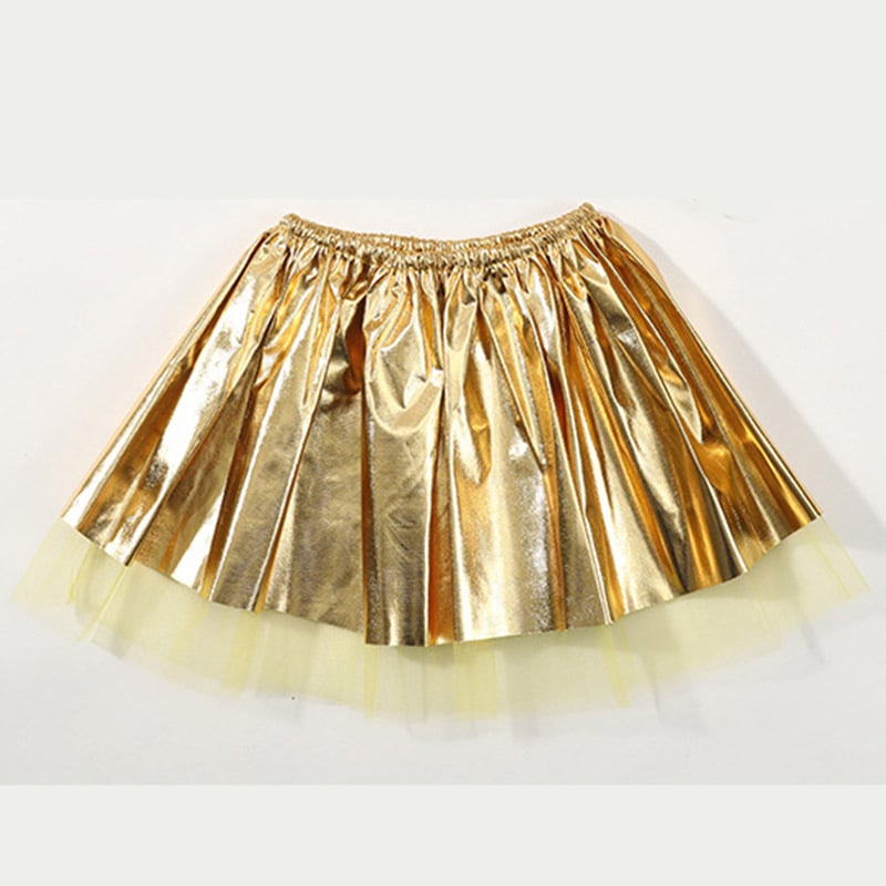 Детска пола за танци с подплата, плисирана полиестерова тъкан, модел точки, подплата 100% полиестер