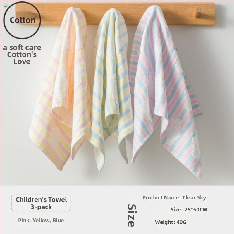 Детска памучна кърпа за лице за бебета, абсорбираща и мека (материал: памук; прежда: 100d; производство: Plain weave; тегло: под 50 g; категория: кърпа/кърпичка за лице)