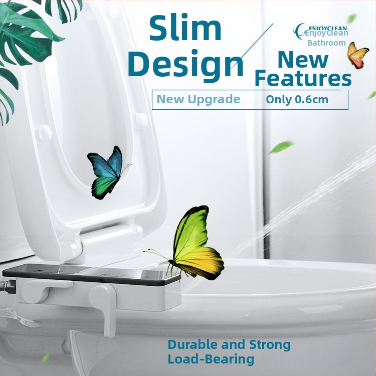 Ne-elektrický bidetový kryt na WC s nastaviteľnou tryskou, reguláciou tlaku vody a samočistiacou tryskou, univerzálna kompatibilita (EB7200)