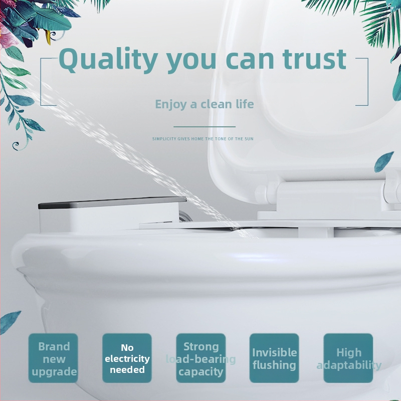 Ne-elektrický bidetový kryt na WC s nastaviteľnou tryskou, reguláciou tlaku vody a samočistiacou tryskou, univerzálna kompatibilita (EB7200)