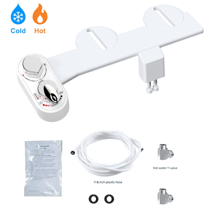 Forró- és hideg kettős permetezésű bidé tisztító, ultra vékony, elektromos áram nélkül, egyszerű telepítés, 136-200 mm lyukköz, modell 2110, ABS anyag