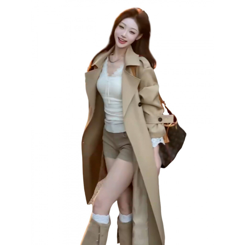 Дамско ветрово яке с средна дължина, памучно-полиестрова смес с над 95% полиестер, едноцветно, дълги ръкави, прав силует