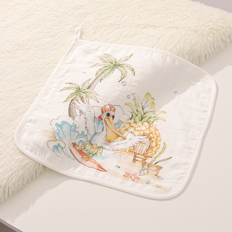 Τετράγωνη πετσέτα μωρού για πρόσωπο και μπάνιο – Meijia bell, 70% βισκόζη, 30% βαμβάκι, απορροφά νερό, unisex, κατάλληλη για νεογέννητα έως 6 ετών