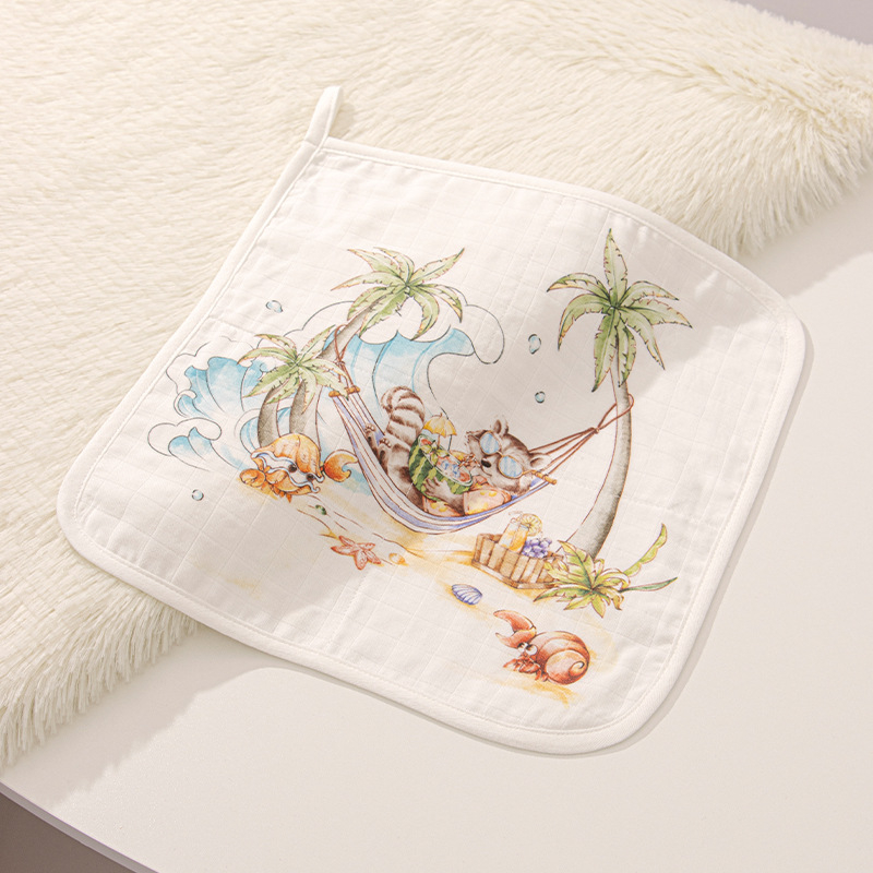 Τετράγωνη πετσέτα μωρού για πρόσωπο και μπάνιο – Meijia bell, 70% βισκόζη, 30% βαμβάκι, απορροφά νερό, unisex, κατάλληλη για νεογέννητα έως 6 ετών