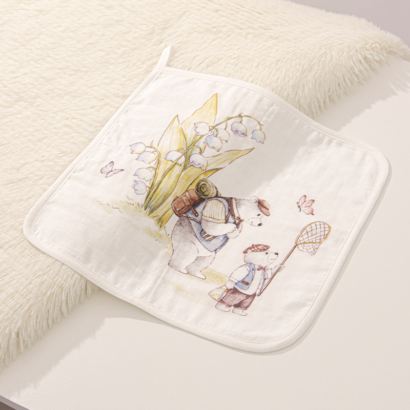 Τετράγωνη πετσέτα μωρού για πρόσωπο και μπάνιο – Meijia bell, 70% βισκόζη, 30% βαμβάκι, απορροφά νερό, unisex, κατάλληλη για νεογέννητα έως 6 ετών