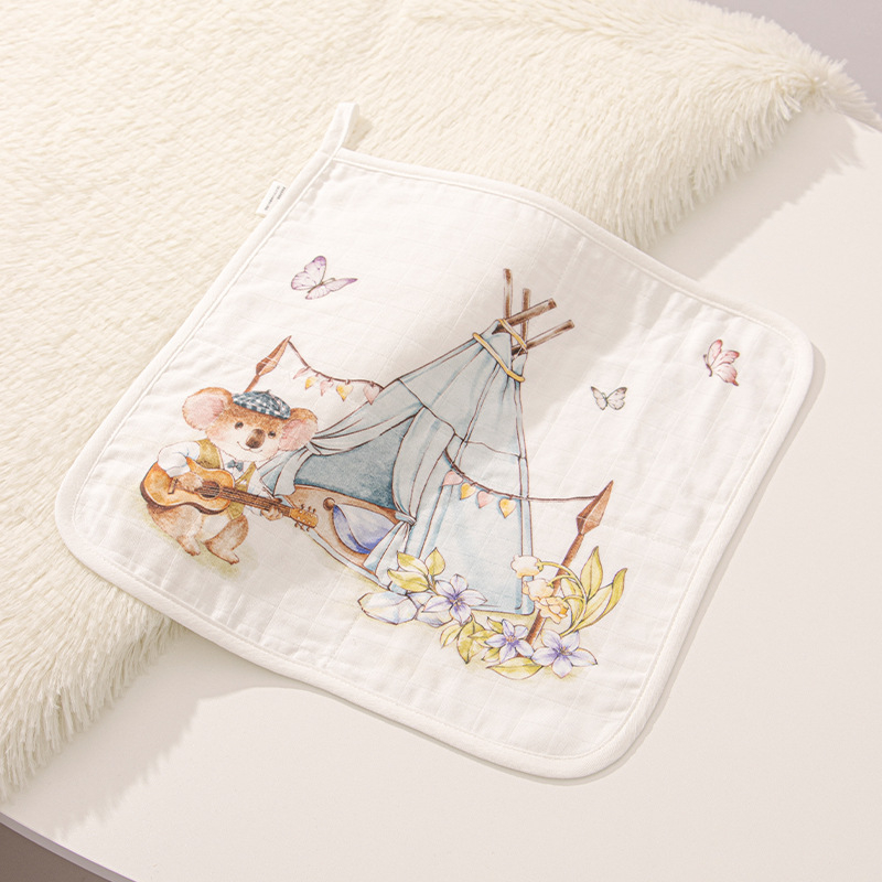 Τετράγωνη πετσέτα μωρού για πρόσωπο και μπάνιο – Meijia bell, 70% βισκόζη, 30% βαμβάκι, απορροφά νερό, unisex, κατάλληλη για νεογέννητα έως 6 ετών