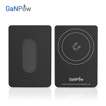 GaNPow Szénszálas kártyatartó MagSafe-kel iPhone-hoz, ultra vékony, erős mágneses rögzítés