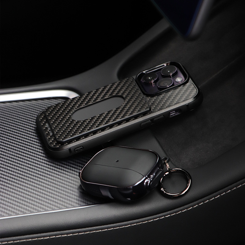 GaNPow Szénszálas kártyatartó MagSafe-kel iPhone-hoz, ultra vékony, erős mágneses rögzítés