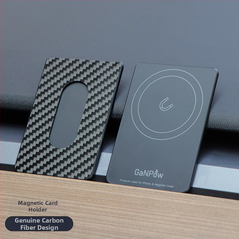 GaNPow Szénszálas kártyatartó MagSafe-kel iPhone-hoz, ultra vékony, erős mágneses rögzítés