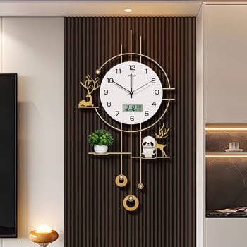 Ρολόι τοίχου, μοντέρνο ορθογώνιο περίβλημα από σίδερο, μπαταριοκίνητο, κίνηση Seiko με sweep-second, αναλογικός δείκτης, για σαλόνι