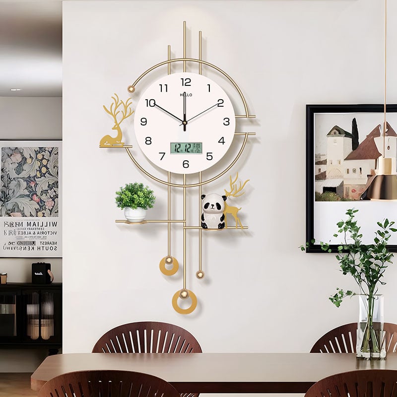 Ρολόι τοίχου, μοντέρνο ορθογώνιο περίβλημα από σίδερο, μπαταριοκίνητο, κίνηση Seiko με sweep-second, αναλογικός δείκτης, για σαλόνι