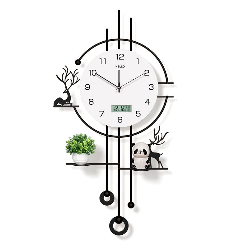 Ρολόι τοίχου, μοντέρνο ορθογώνιο περίβλημα από σίδερο, μπαταριοκίνητο, κίνηση Seiko με sweep-second, αναλογικός δείκτης, για σαλόνι