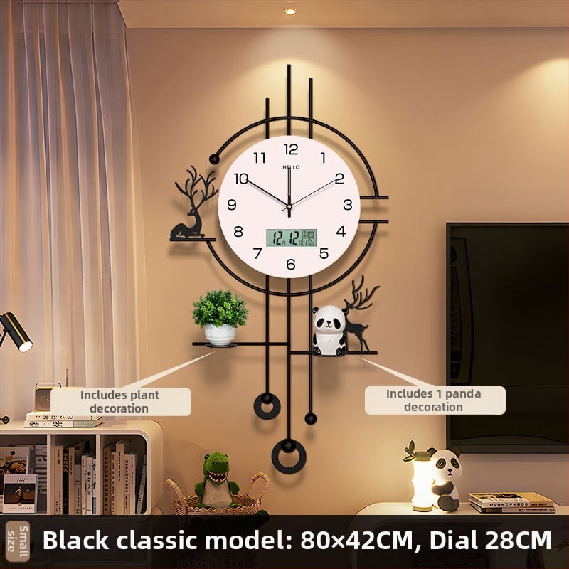 Ρολόι τοίχου, μοντέρνο ορθογώνιο περίβλημα από σίδερο, μπαταριοκίνητο, κίνηση Seiko με sweep-second, αναλογικός δείκτης, για σαλόνι