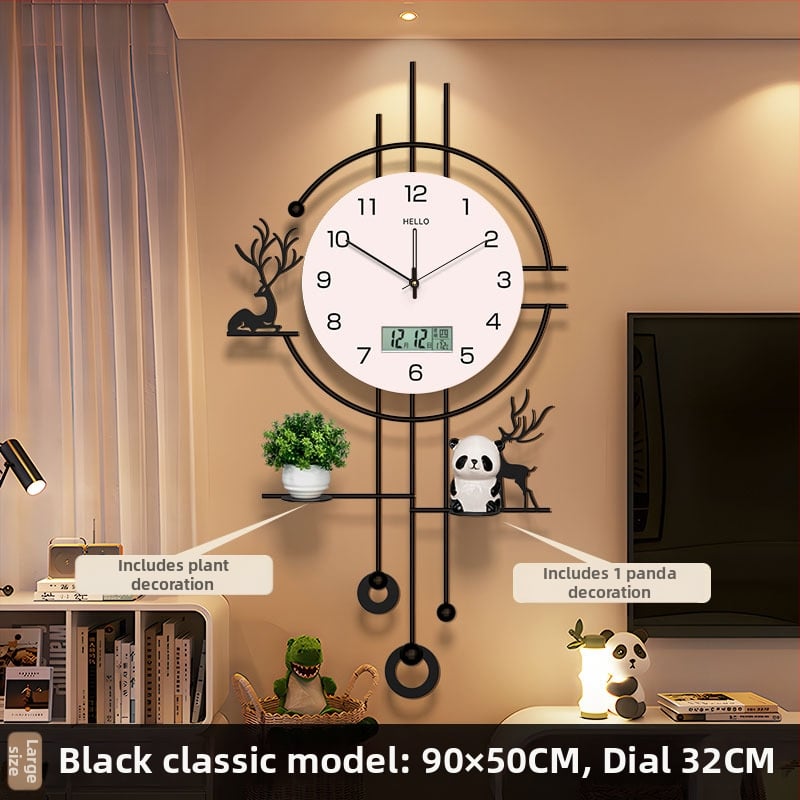 Ρολόι τοίχου, μοντέρνο ορθογώνιο περίβλημα από σίδερο, μπαταριοκίνητο, κίνηση Seiko με sweep-second, αναλογικός δείκτης, για σαλόνι