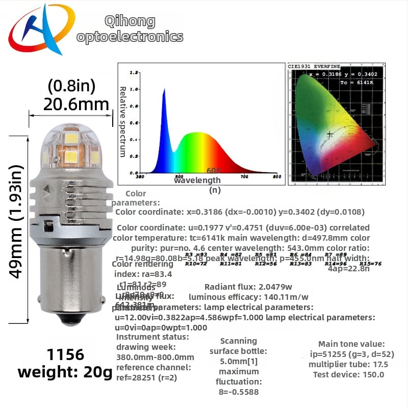 LED αυτοκινητικά φώτα σήμανσης για ένδειξη, φρένο και στροφή - μοντέλο T10-T15-1156/1157-7440/7443, τάση 10-30V, ρεύμα 1A, ισχύς 1W, θερμοκρασία χρώματος 5500-6000K