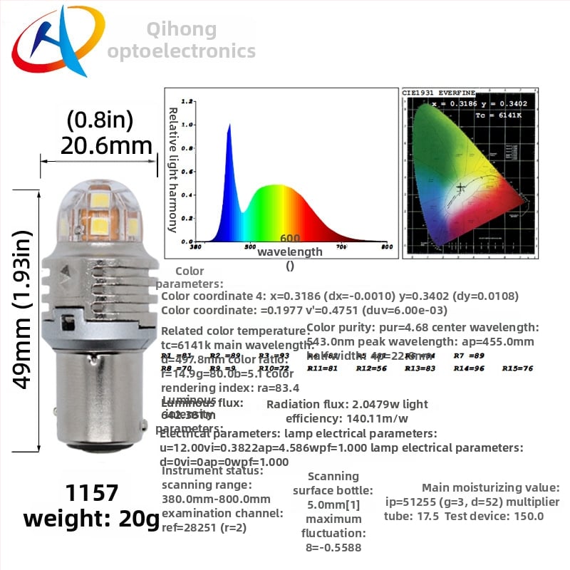 LED αυτοκινητικά φώτα σήμανσης για ένδειξη, φρένο και στροφή - μοντέλο T10-T15-1156/1157-7440/7443, τάση 10-30V, ρεύμα 1A, ισχύς 1W, θερμοκρασία χρώματος 5500-6000K