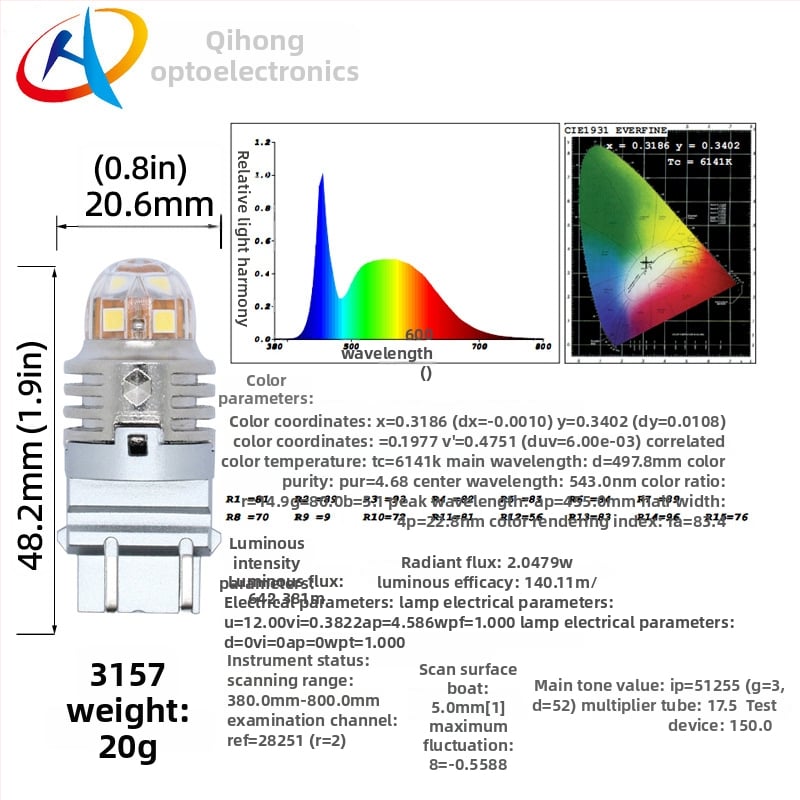 LED αυτοκινητικά φώτα σήμανσης για ένδειξη, φρένο και στροφή - μοντέλο T10-T15-1156/1157-7440/7443, τάση 10-30V, ρεύμα 1A, ισχύς 1W, θερμοκρασία χρώματος 5500-6000K