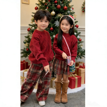 Детска пола в корейски стил, плисирана, 60% полиестер, за деца 3–8 г., Зима 2025