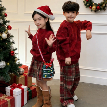 Детска пола в корейски стил, плисирана, 60% полиестер, за деца 3–8 г., Зима 2025