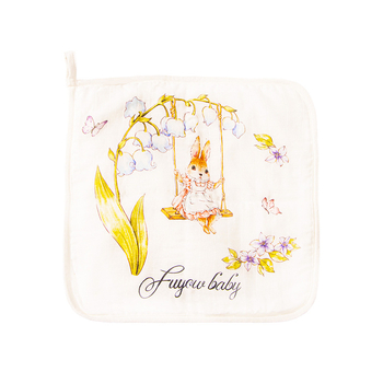 Βρεφική τετράγωνη πετσέτα από ίνες μπαμπού, σχέδιο καρτούν με χειρόγραφο μοτίβο, απορροφητική για μωρά και παιδιά 0–6 ετών