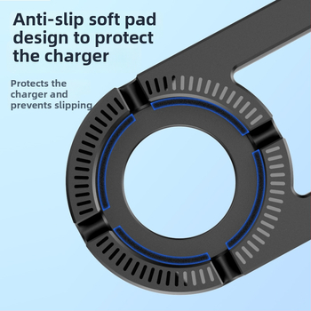 Cahezo Apple Watch töltőállvány, falra szerelhető, lyukasztás nélküli ragasztóalap és állítható töltőtartó