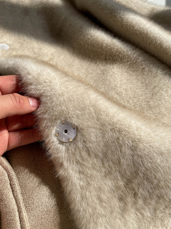 Palto od umjetne kože, ekološki Mink Velvet, okrugli ovratnik, dugi rukavi