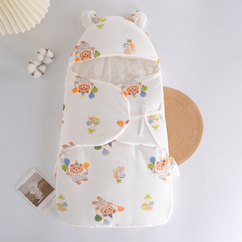 Бебешки спален чувал, кокон стил, 95% чист памук, антибактериален и влагоотводящ, за новородени 0–1 г., подходящ за зима, пролет и есен