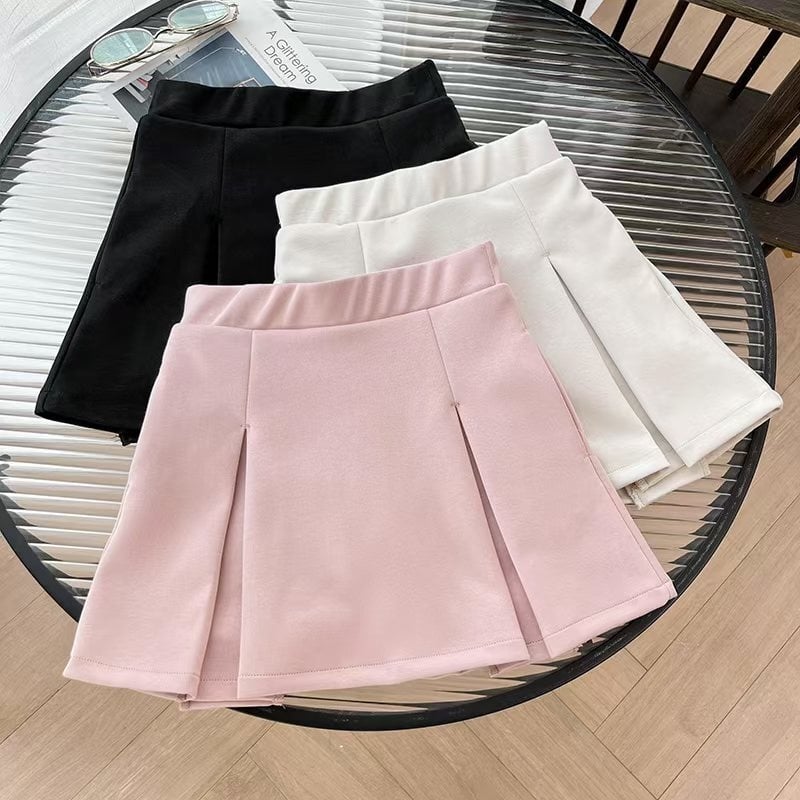 Детска спортна пола с вградени шорти, бързосъхнеща материя, плисиран дизайн, корейски стил, за момичета на възраст 3–8 години