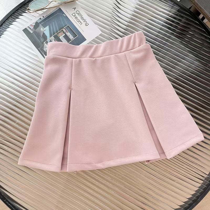 Детска спортна пола с вградени шорти, бързосъхнеща материя, плисиран дизайн, корейски стил, за момичета на възраст 3–8 години