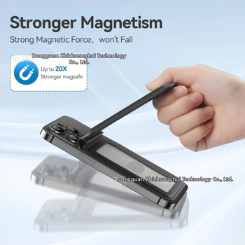 iPhone 17 Pro mágneses kártyatartó pénztárca MagSafe-hez, forgó tengellyel, több szögben állítható, RFID védelem