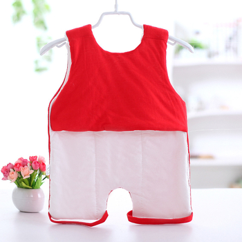 Бебешка памучна коремна лента — дебела топла жилет-стил коремна защита с мультяшен принт, памучна подплата и пълнеж, за 0–3 г