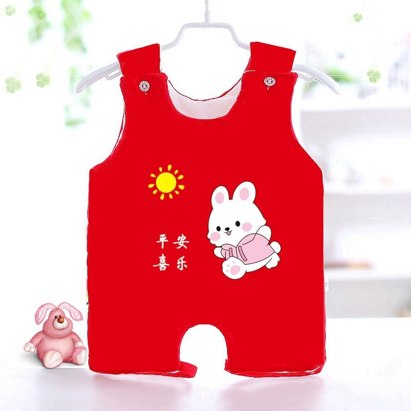 Бебешка памучна коремна лента — дебела топла жилет-стил коремна защита с мультяшен принт, памучна подплата и пълнеж, за 0–3 г