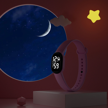 Mini asztronauta LED digitális óra (számlap: számkijelzés, elektronikus LED-mechanizmus, 10 m vízállóság, ovális számlap, PU szíj)