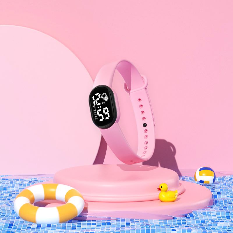 Mini asztronauta LED digitális óra (számlap: számkijelzés, elektronikus LED-mechanizmus, 10 m vízállóság, ovális számlap, PU szíj)