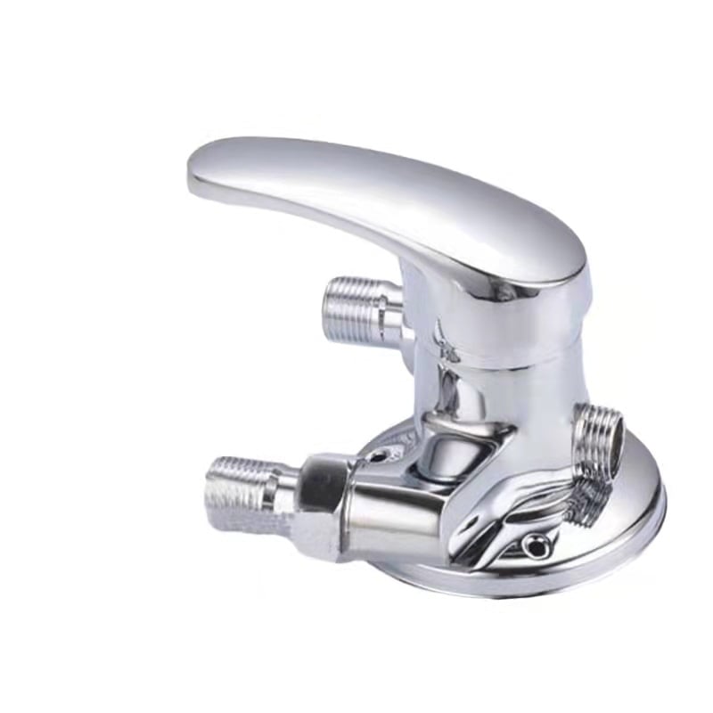 Robinet amestec pentru duș triunghiular, montaj pe perete, corp din aliaj cupru-zinc, cartuș ceramic, 0–80 °C