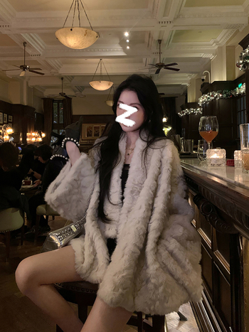 Ayomis полиестер едноцветно свободно яке с V-образна яка, китайски стил