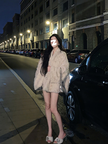 Ayomis полиестер едноцветно свободно яке с V-образна яка, китайски стил