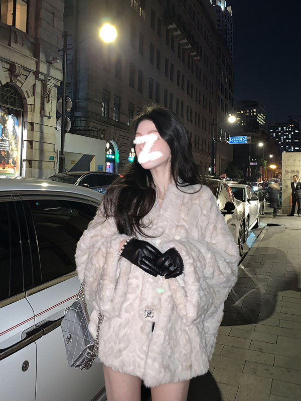 Ayomis полиестер едноцветно свободно яке с V-образна яка, китайски стил