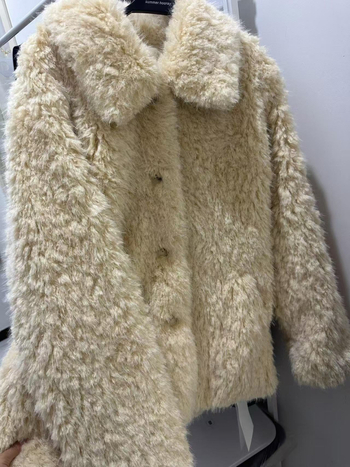 Дамско зимно палто от изкуствен пух, свободен силует, дължина 65–80 cm, дълги ръкави, квадратно деколте, корейски/японски стил